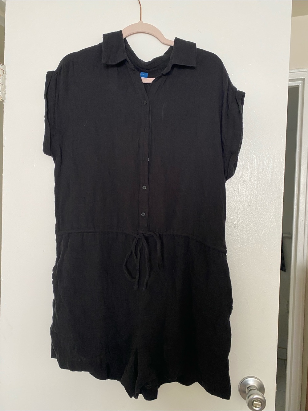 Old Navy Black Short Sleeve Swim Coverup Romper